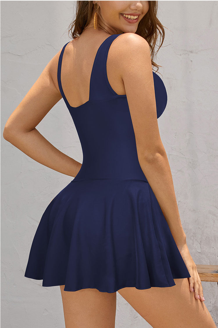Ruched Swimsuit Retro Swim Dresses For Women – Shekini Ruched Swimsuit Retro Swim Dresses For Women – Shekini