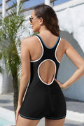 One Piece Boyleg Swimsuit Padded Modest Athletic