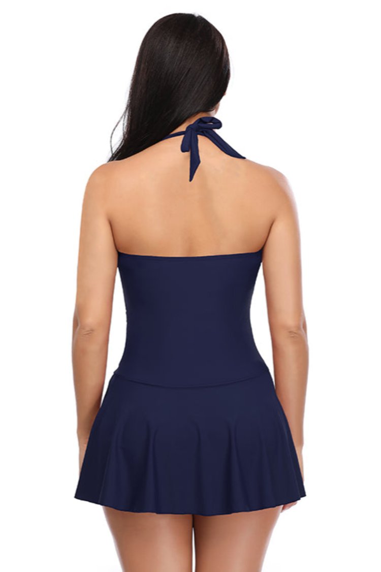 Halter Ruched Swim Dresses For Women