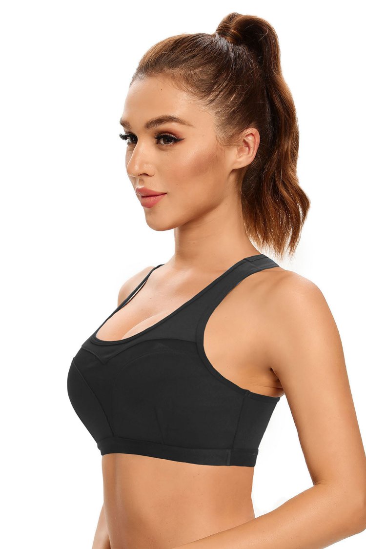 Double-sided Splicing Mesh Yoga Sports Bra