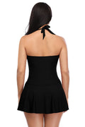 Halter Ruched Swim Dresses For Women