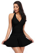 Halter Ruched Swim Dresses For Women