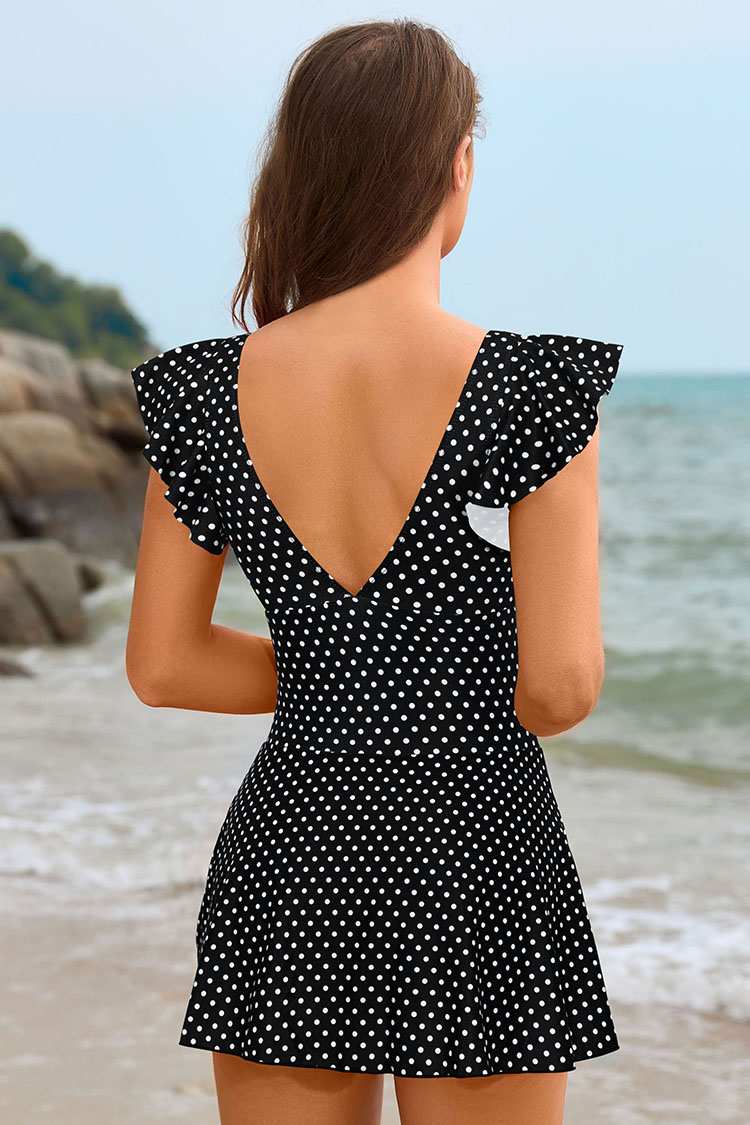 Ruffle V Neck Swimsuit