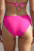 SHEKINI Twist Front Mid-waist Solid Bikini Bottoms