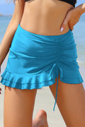 Ruffle Swim Skirt Side Pull Tie Skirt Bikini Bottoms