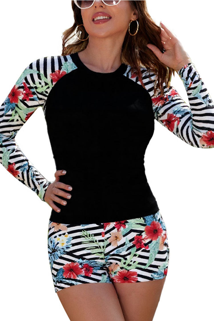 Women 2 Piece Sunscreen Long Sleeve Swimsuits