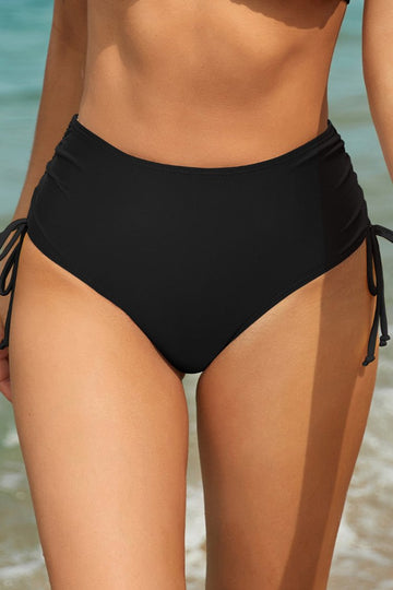 Ruched High Waisted Bikini Bottom