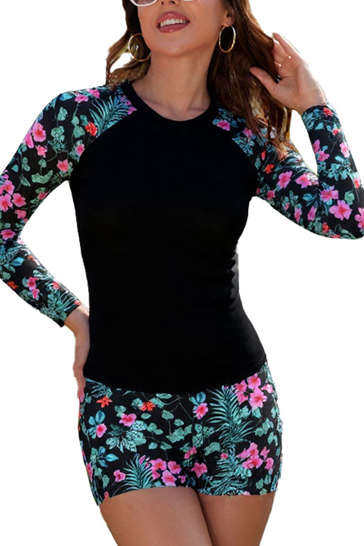 Women 2 Piece Sunscreen Long Sleeve Swimsuits