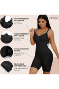 Women's Shaping Mid-Thigh Bodysuit V-Neck Shapewear Seamless Sculpting Butt Lifter Body Shaper Shorts