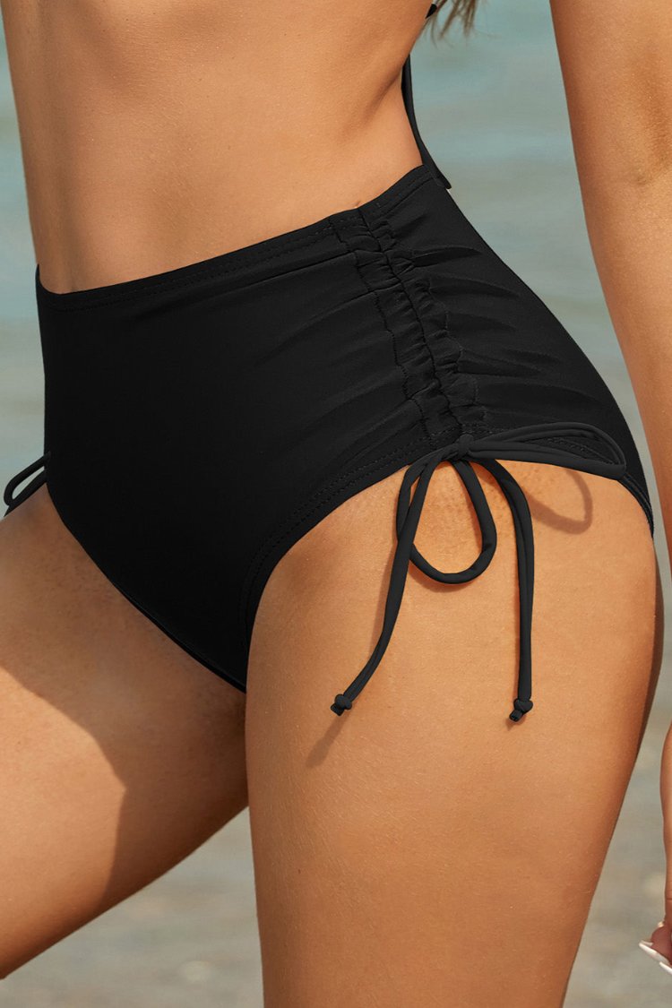 Ruched High Waisted Bikini Bottom