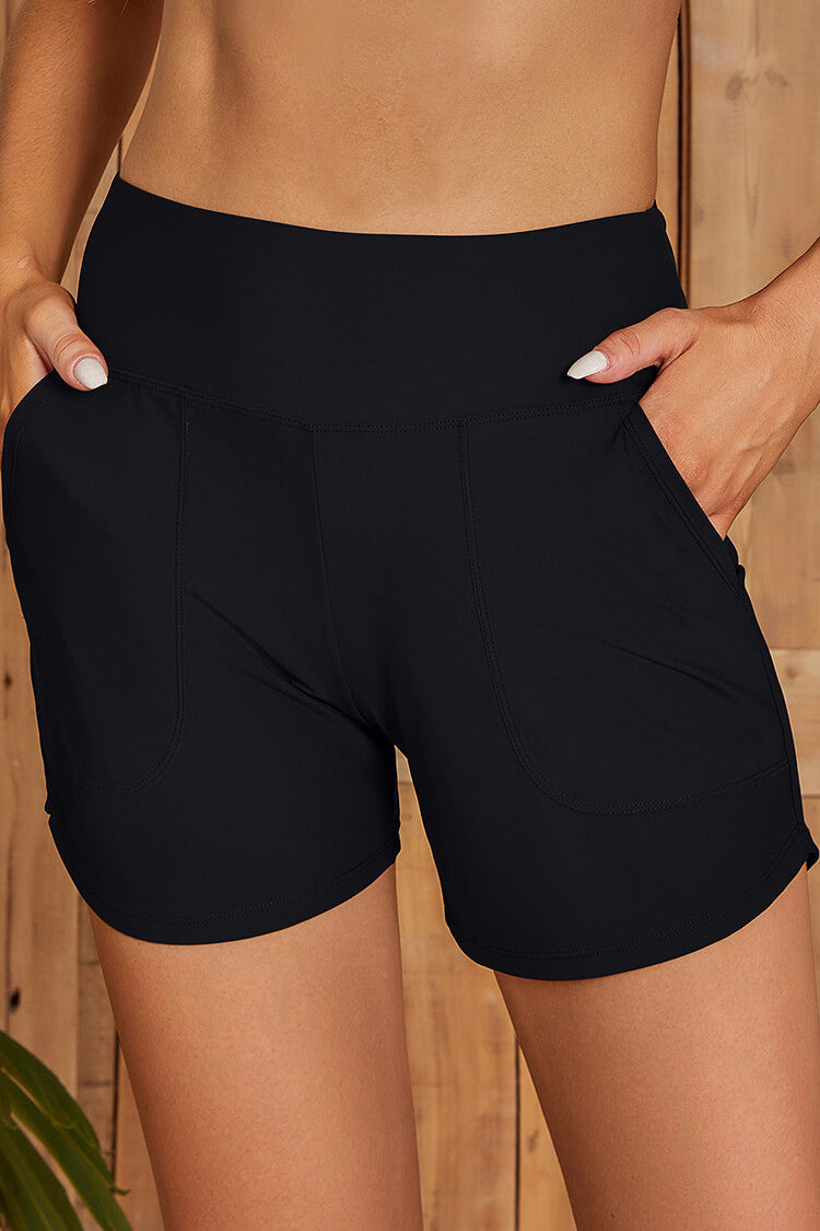 Women's Swim Shorts Quick Dry Board Shorts High Waisted Swimsuits Trunks with Pockets