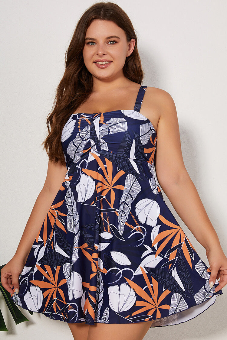 Women's Plus Size One Piece Swimsuit Swim Dress with Shorts
