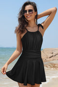 Halter High Neck Bandage One Piece Swimdress