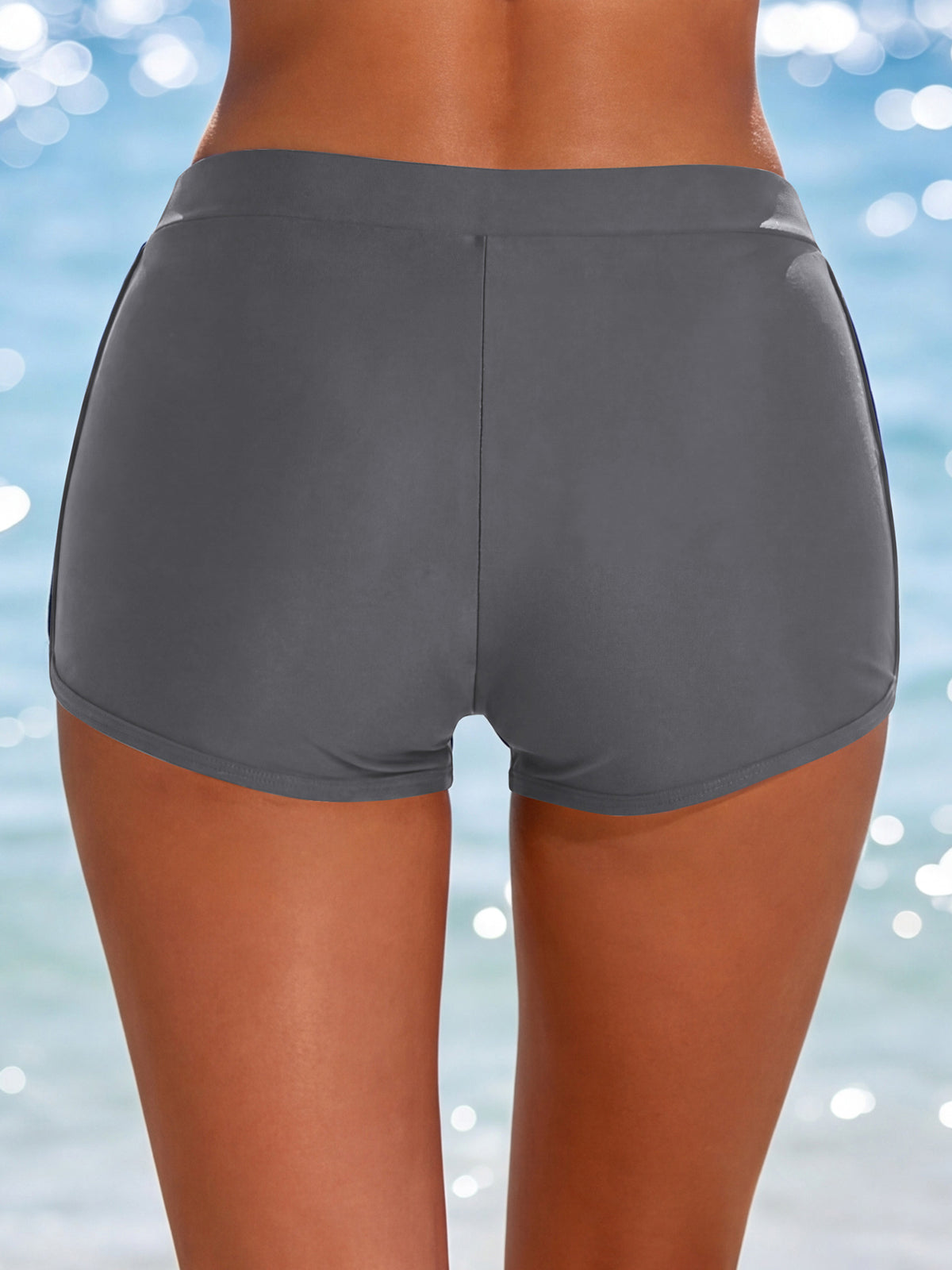 Women's Period Swim Shorts High Waisted Boxer Swim Bottoms