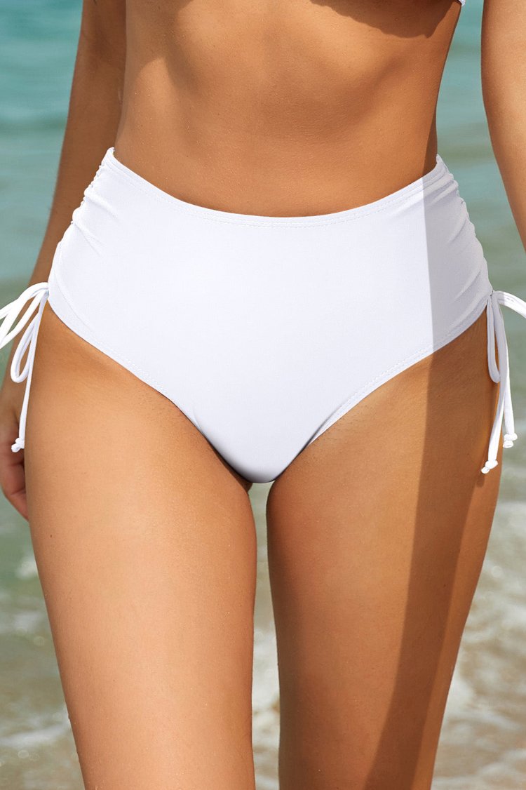 Ruched High Waisted Bikini Bottom