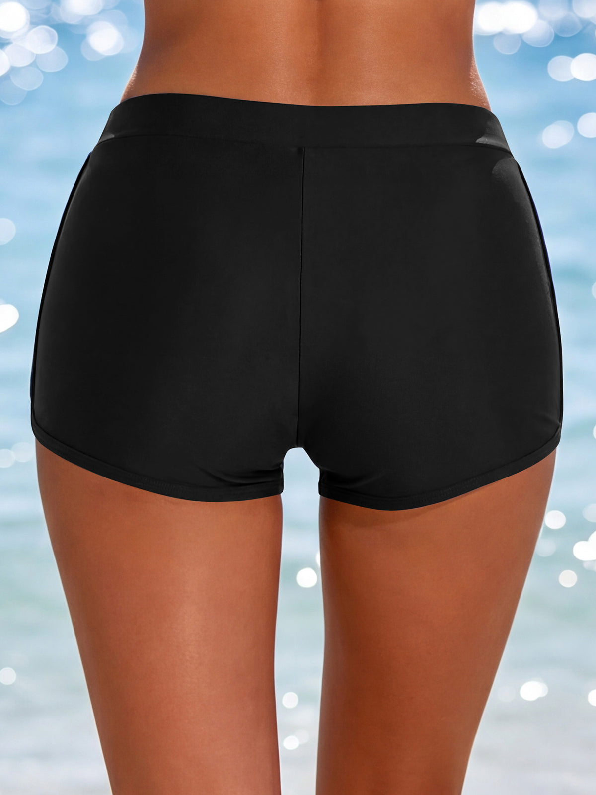 Women's Period Swim Shorts High Waisted Boxer Swim Bottoms
