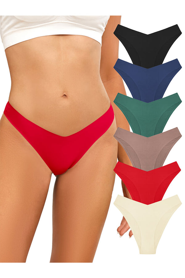 Women's V Cut Hipster Seamless Panties 6 Pack