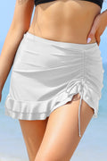 Ruffle Swim Skirt Side Pull Tie Skirt Bikini Bottoms