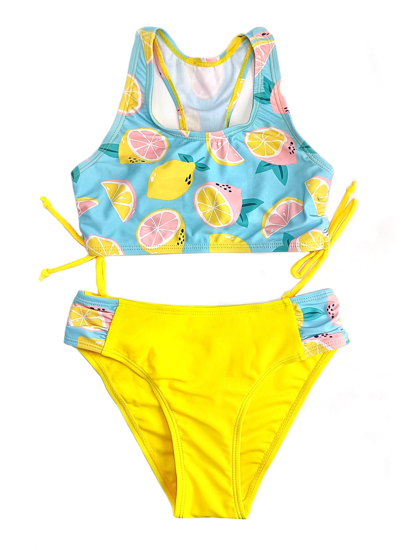 Girls Swimwear Ruched Tie Side Bikini Set