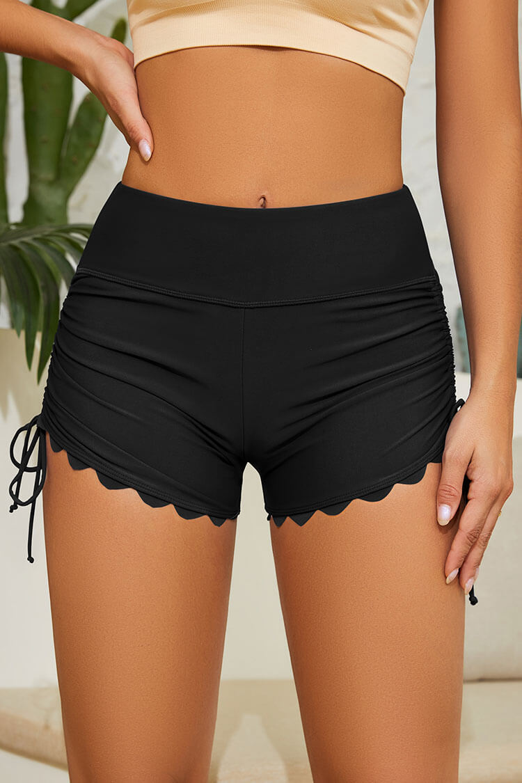 High Waisted Swim Shorts Side Tie Swimsuit Bottoms Board Shorts