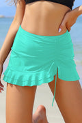 Ruffle Swim Skirt Side Pull Tie Skirt Bikini Bottoms