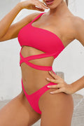 Criss Cross High Cut One Shoulder Bikini