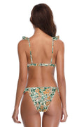 Ruffles Flounce Printing Low Waisted Bikini