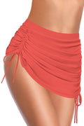 Swimdress Drawstring Ruched Swim Skirt Side Pull Tie Swimsuit Bottom