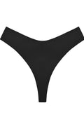 Twist Front Mid-waist Solid Bikini Bottoms