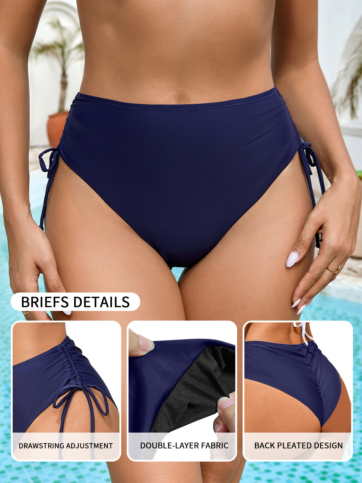 SHEKINI Women's Tie Side Bikini Bottoms