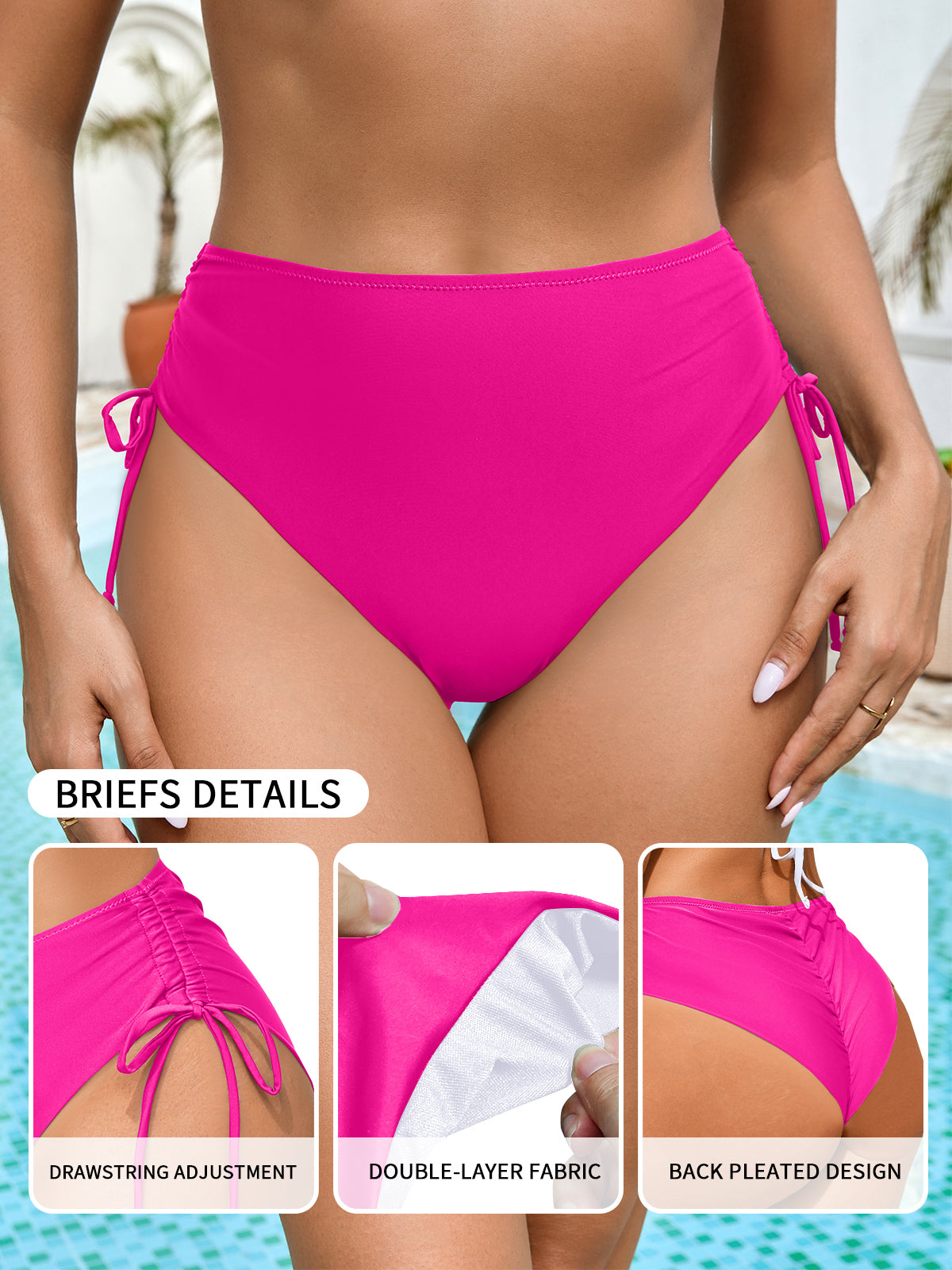 SHEKINI Women's Tie Side Bikini Bottoms
