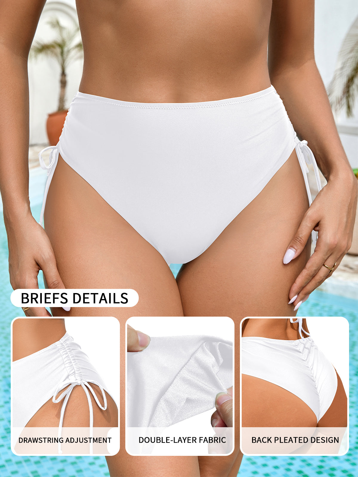 SHEKINI Women's Tie Side Bikini Bottoms
