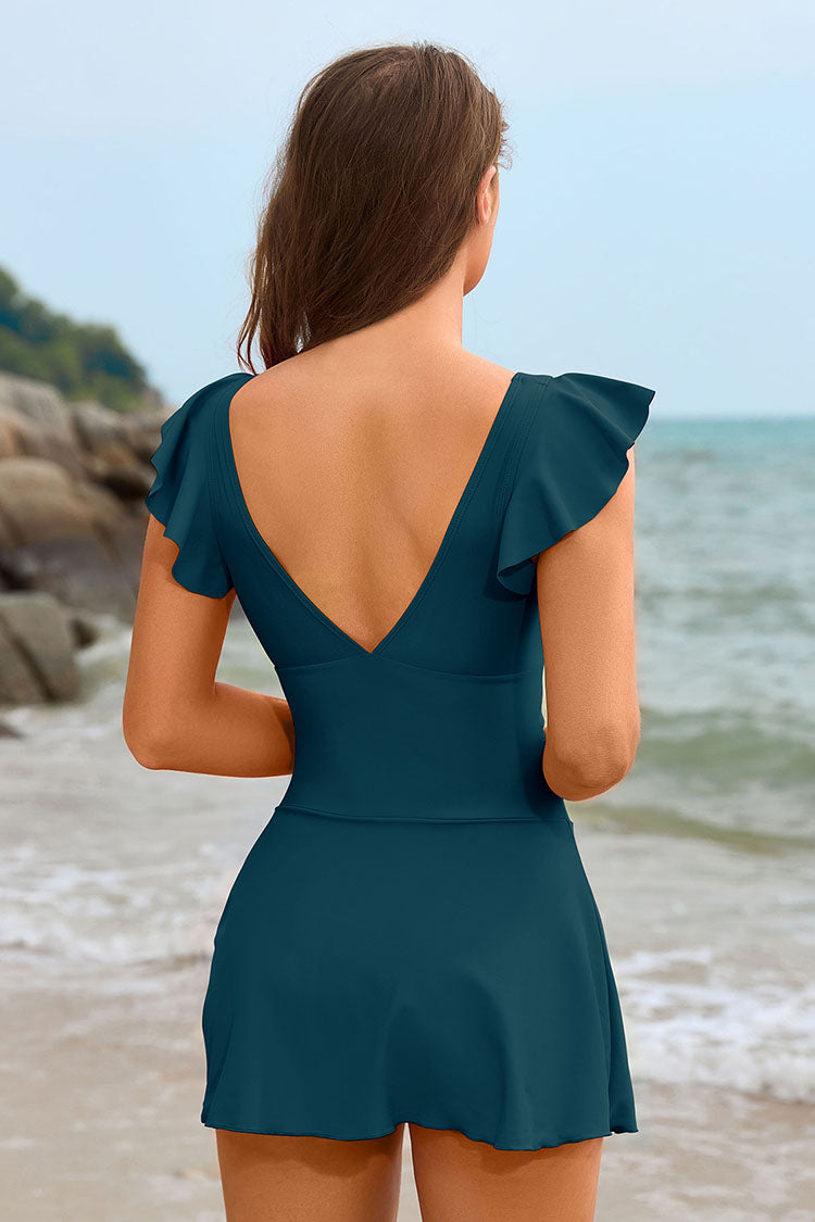 Women's Ruffle V Neck Swimsuit