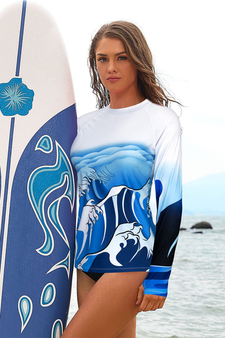 Women's Long Sleeve Rash Guard Swim Shirt