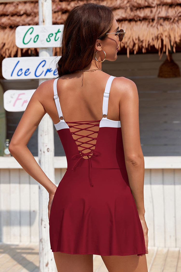 Womens Split Tummy Control Skirt Bathing Suit