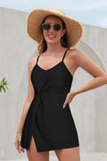 One Piece Swimdress Slimming V Neck Padded Swimsuit