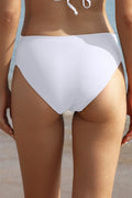 Twist Front Mid-waist Solid Bikini Bottoms