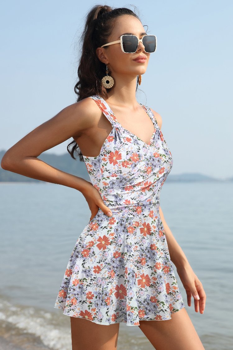 Elegant Crossover Skirted Swimsuit | Shekini