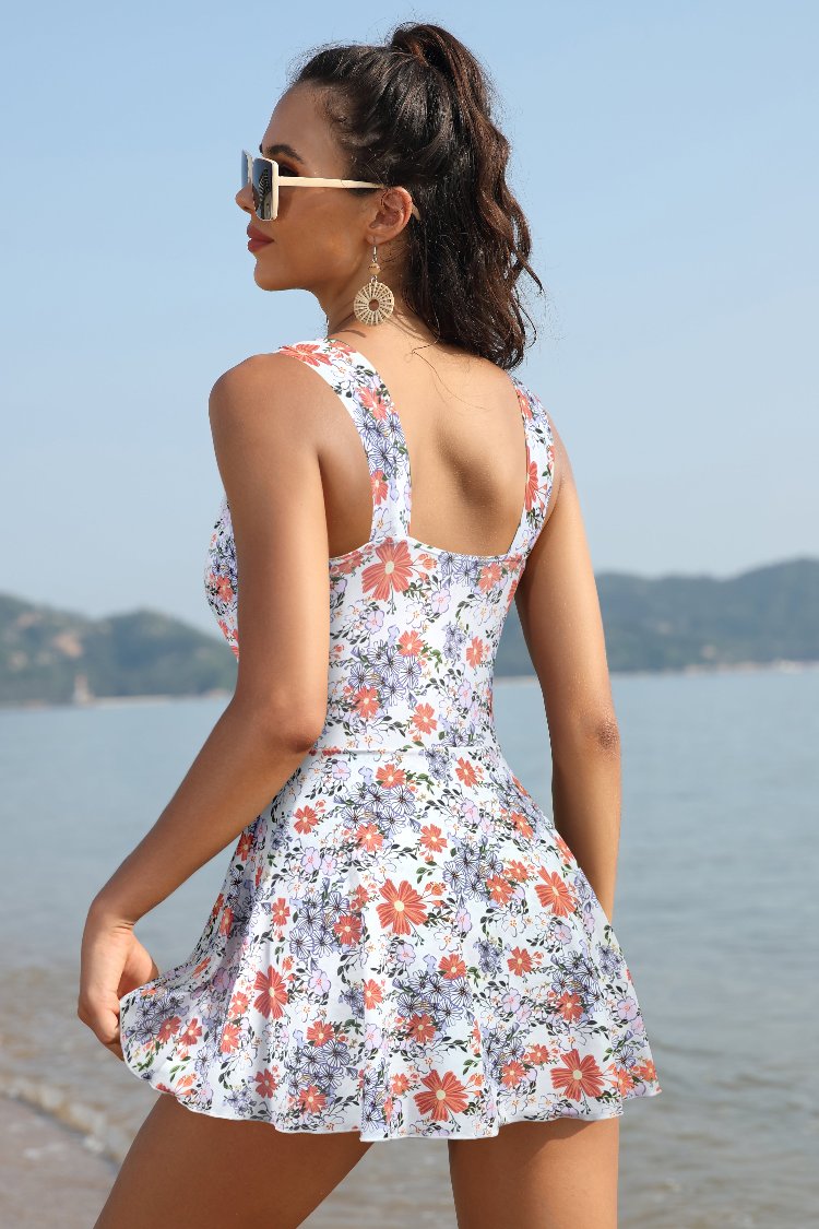 Elegant Crossover Skirted Swimsuit | Shekini