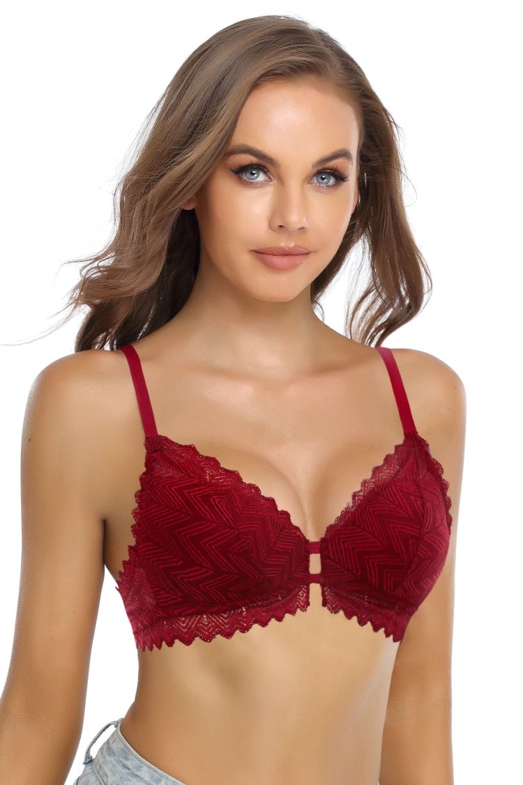 Lace Floral Bra Padded Wire Free Bralette
