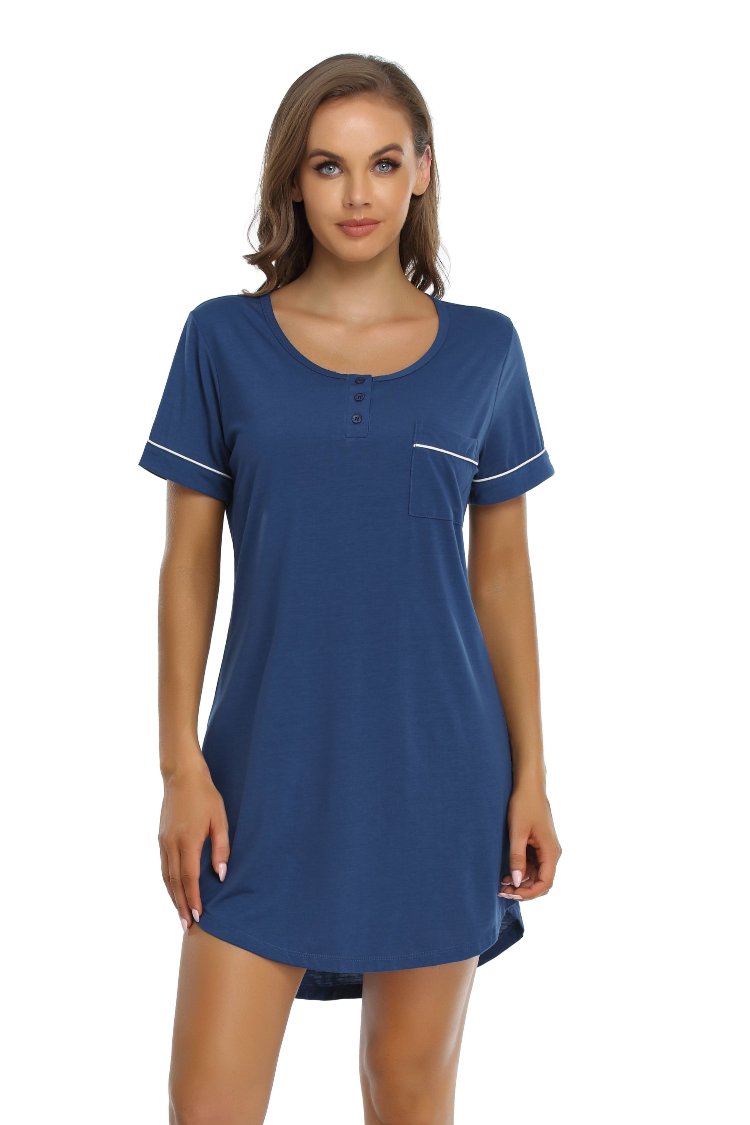 Women Short Sleeve Nightdress Pajamas Set