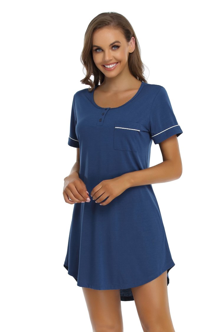 Women Short Sleeve Nightdress Pajamas Set