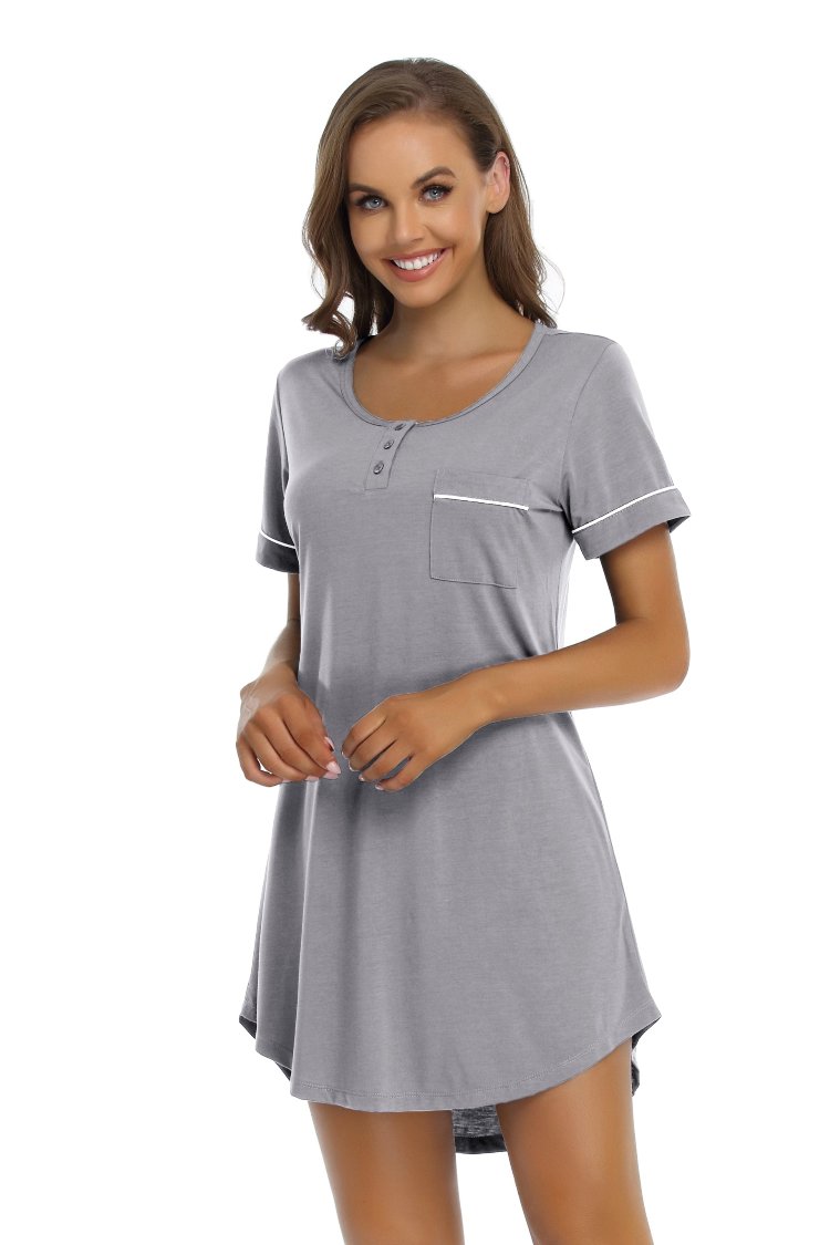 Women Short Sleeve Nightdress Pajamas Set