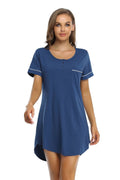 Women Short Sleeve Nightdress Pajamas Set