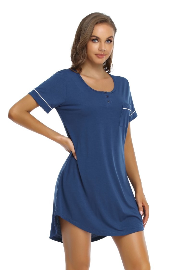 Women Short Sleeve Nightdress Pajamas Set