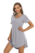 Women Short Sleeve Nightdress Pajamas Set