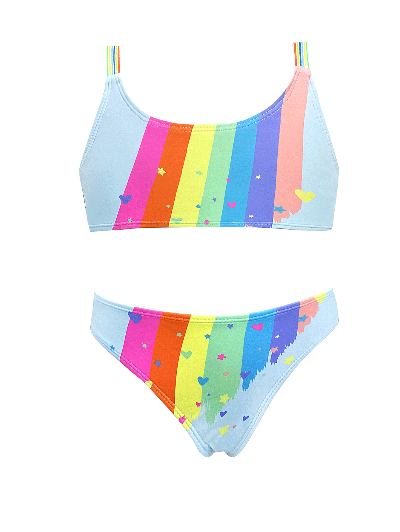 Toddler Baby Girls Swimsuits Rainbow Sport Bikini Set