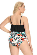 Ruffle High Waisted Ruched Plus Size Two Piece Swimsuits