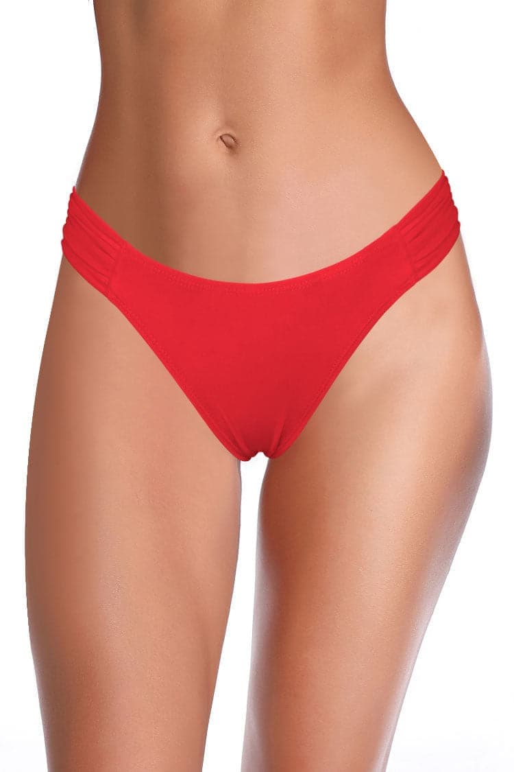 SHEKINI Shirred Side Low Rise Hipster Sexy Bikini Bottom