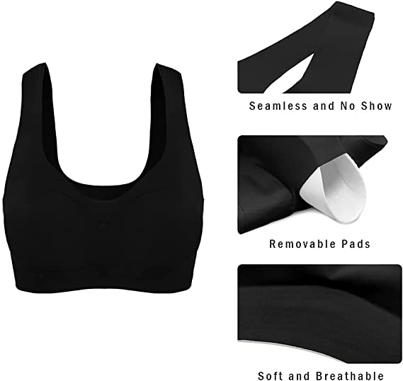 SHEKINI Seamless V-neck Vest Comforable Soft Sport Bra